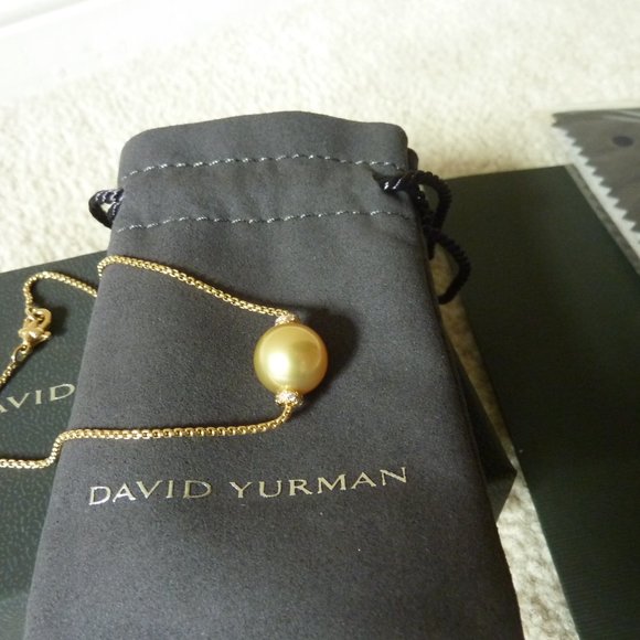 David Yurman Solari Single Station Bracelet 18K Gold South Sea Pearl w/ Diamonds - Picture 4 of 10